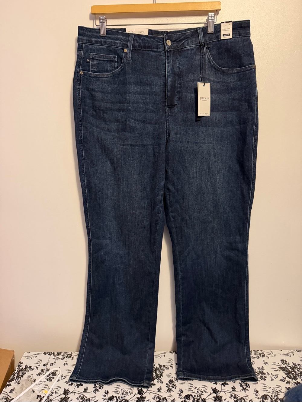 NWT Judy Blue Tummy Control Dark Blue Straight Fit Jeans Sz 20W